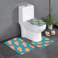 3 Piece Bathroom Rugs Set Flannel Non-Slip U-Shaped Mat For Toilet ...