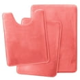 thumbnail image 1 of 3 Piece Bathroom Rugs Set, Soft Non Slip Memory Foam Bathroom Rug Mats, Perfect for Bathroom, Tub, Shower, Pink, 1 of 7