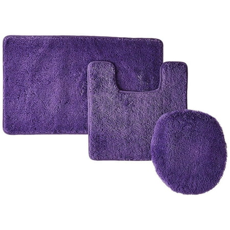3-Piece Bathroom Set - OVERSTOCK SALE - Bath Rug / Contour Rug / Toilet Lid Cover/