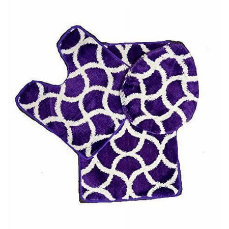 3-Piece Bathroom Set - OVERSTOCK SALE - Bath Rug / Contour Rug / Toilet Lid Cover/