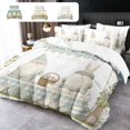 thumbnail image 1 of 3 Piece Bed Sheets Queen Size 79x91in Bedding Set with Duvet Cover 2 Pillowcases Soft Microfiber Easter Bunny Pattern Wrinkle Free Easy Care by PALIFEUR, 1 of 7
