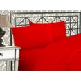 thumbnail image 1 of 3 Piece Bed Sheets Twin Red Solid Print 1500 Thread Count Microfiber, 1 of 6