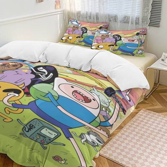 3 Piece Bedding Set Adventure Cartoon Time Comforter Cover Set Cute ...