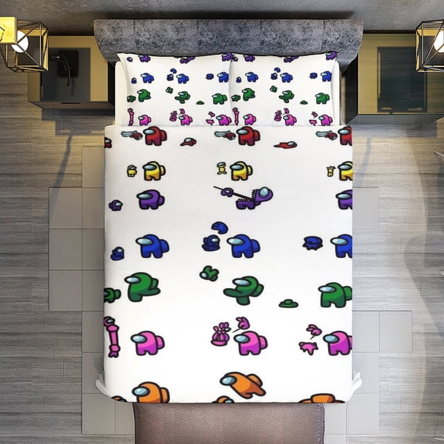 3 Piece Bedding Set,Among Set for Kids Boys Teen Tween 3D