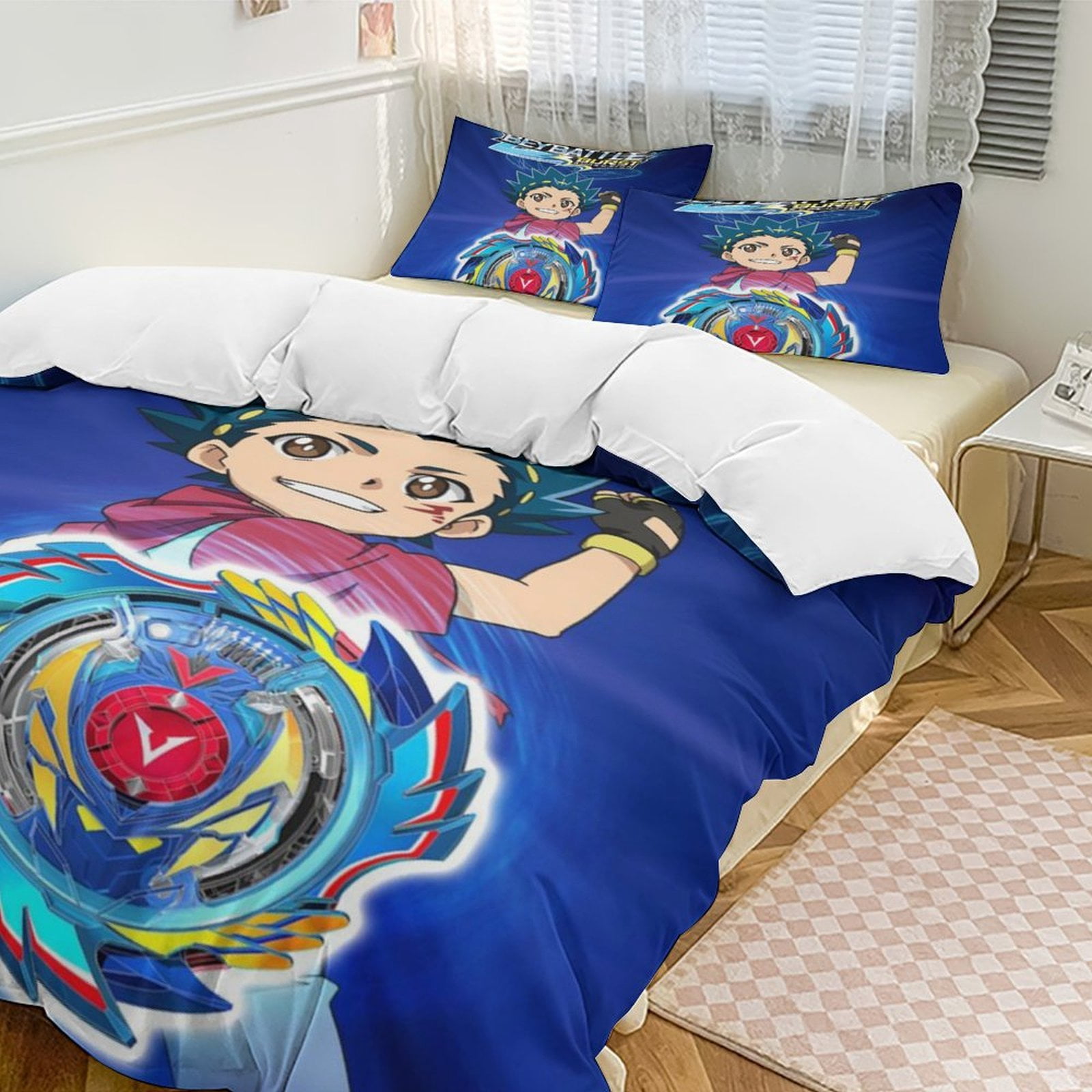 3 Piece Bedding Set Beybl0de Anime Burs7 Comforter Cover Set Cute Kids ...