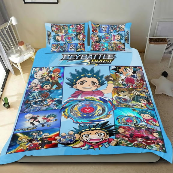 3 Piece Bedding Set For Beyblade Burst Duvet Cover Sets Comforter Cover Set Cute Super Soft For Teens Kids Bedroom Gifts,1 Duvet Cover with 2 Pillowcases Twin