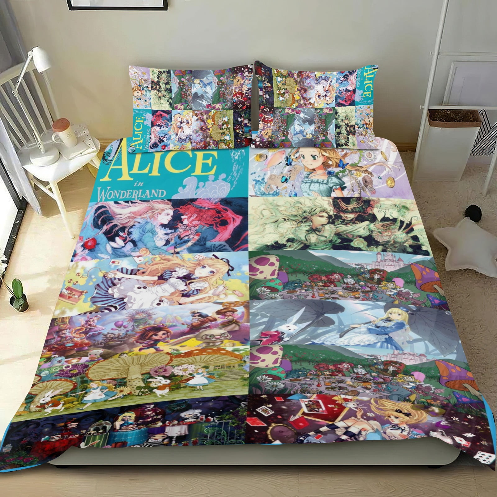 3 Piece Bedding Set For Alice Comforter Cover Set Cute Duvet Cover Sets