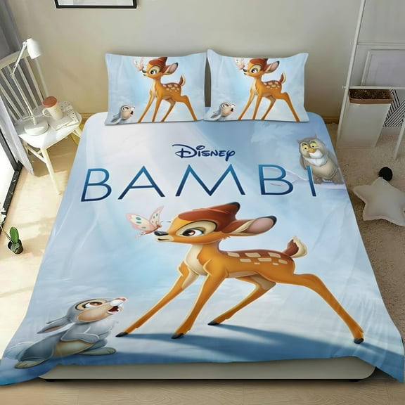 3 Piece Bedding Set For Bambi Comforter Cover Set Cute Duvet Cover Sets Super Soft Kids Teens Bedroom Gifts Full