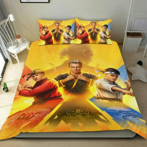 3 Piece Bedding Set For Cobra Kai Comforter Cover Set Cute Duvet Cover Sets Super Soft Teens Kids Bedroom Gifts Twin