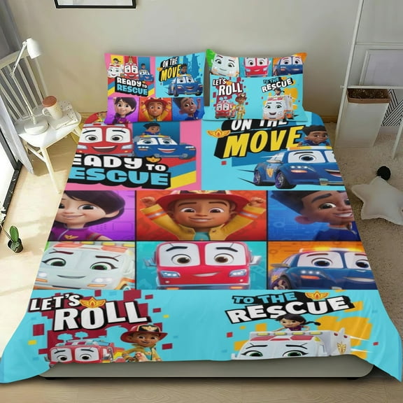 3 Piece Bedding Set For Firebuds Comforter Cover Set Cute Duvet Cover Sets Super Soft Teens Kids Bedroom Gifts Twin