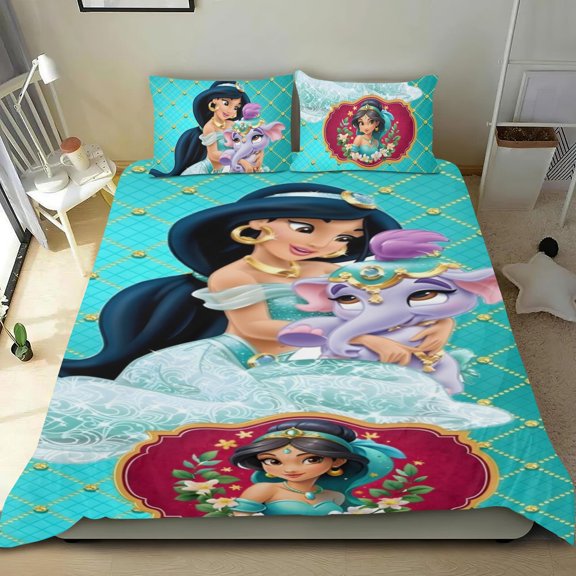 3 Piece Bedding Set For Jasmine Comforter Cover Set Cute Duvet Cover Sets Teens Kids Bedroom Super Soft Gifts Twin