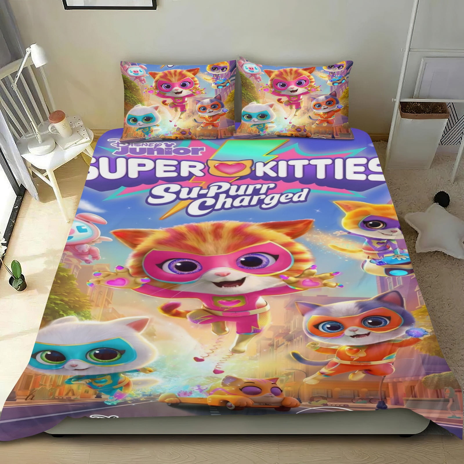3 Piece Bedding Set For SuperKitties Comforter Cover Set Cute Duvet ...