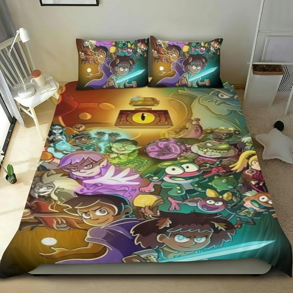 3 Piece Bedding Set For The Owl House Comforter Cover Set Cute Duvet Cover Sets Super Soft Kids Teens Bedroom Gifts Twin