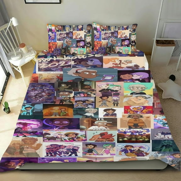 3 Piece Bedding Set For The Owl House Comforter Cover Set Cute Duvet Cover Sets Super Soft Teens Kids Bedroom Gifts Twin