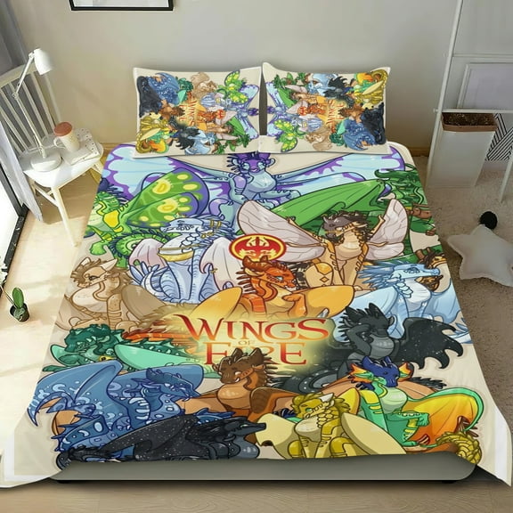 3 Piece Bedding Set For Wings of Fire Comforter Cover Set Cute Duvet Cover Sets Super Soft Teens Kids Bedroom Gifts Twin