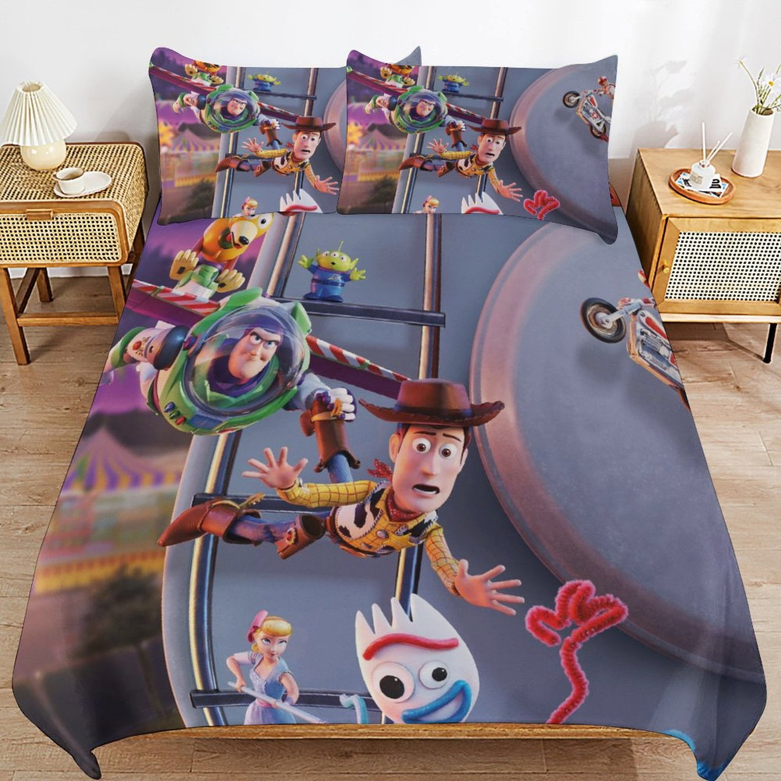 3-Piece Bedding Set Funny Comforter Sets Toy Story Bed Duvet Cover with ...