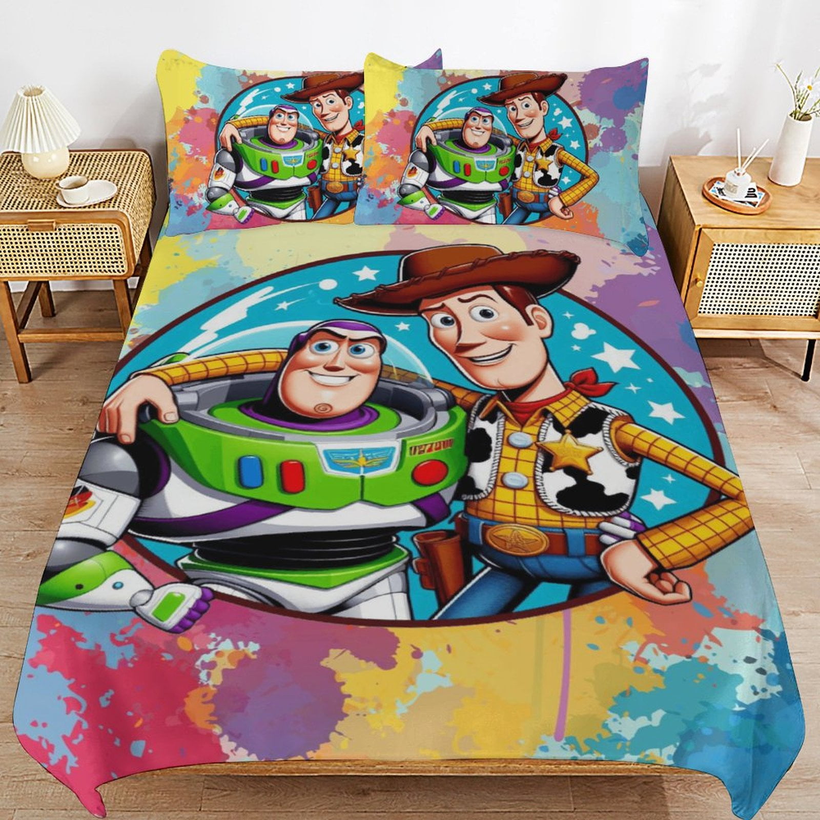 3-Piece Bedding Set Funny Comforter Sets Toy Story Bed Duvet Cover with ...