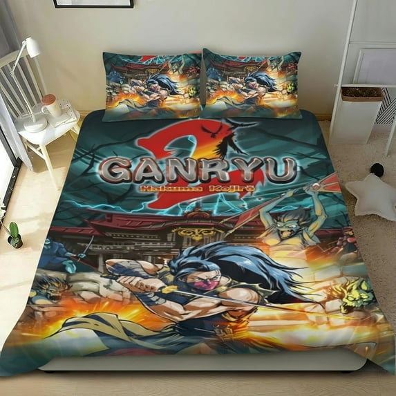 3 Piece Bedding Set Ganryu 2 Comforter Set Cute Duvet Cover Sets Super Soft Teens Bedding Set Kids Bedroom Gifts,1 Duvet Cover with 2 Pillowcases Full