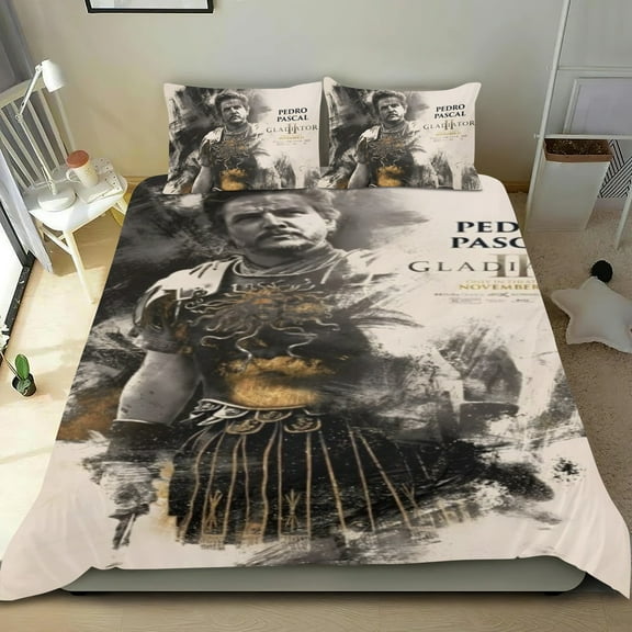 3 Piece Bedding Set Gladiator II Comforter Set Cute Duvet Cover Sets Super Soft Teens Bedding Set Kids Bedroom Gifts,1 Duvet Cover with 2 Pillowcases Twin