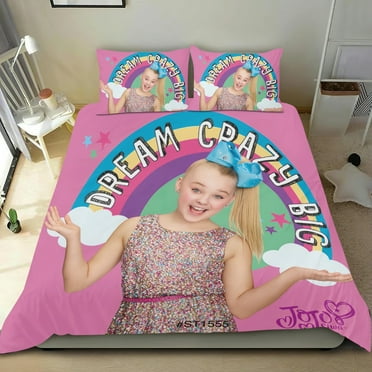 3 Piece Bedding Set For JoJo Siwa Duvet Cover Sets Comforter Cover Set Cute Super Soft Teens Bedding Set Kids Bedroom Gifts,1 Duvet Cover with 2 Pillowcases Twin