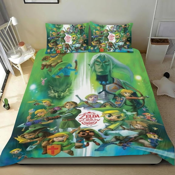 3 Piece Bedding Set For The Legend of Zelda Duvet Cover Sets Comforter Cover Set Cute Super Soft For Teens Kids Bedroom Gifts,1 Duvet Cover with 2 Pillowcases Twin