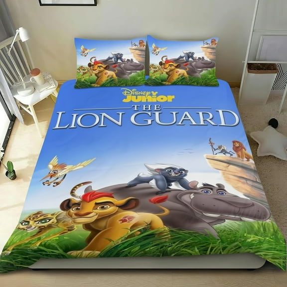 3 Piece Bedding Set For The Lion Guard Comforter Cover Set Cute Duvet Cover Sets Super Soft Teens Bedding Set Kids Bedroom Gifts,1 Duvet Cover with 2 Pillowcases Twin