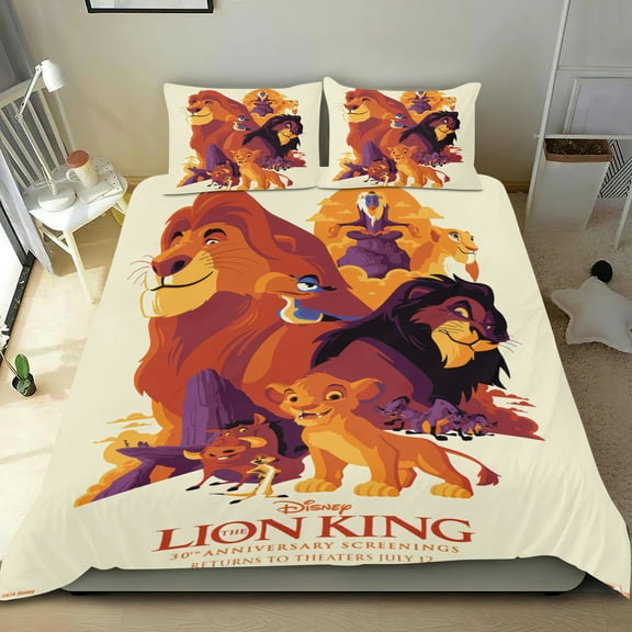 3 Piece Bedding Set For The Lion Guard Duvet Cover Sets Comforter Cover Set Cute Super Soft Teens Bedding Set Kids Bedroom Gifts,1 Duvet Cover with 2 Pillowcases Twin