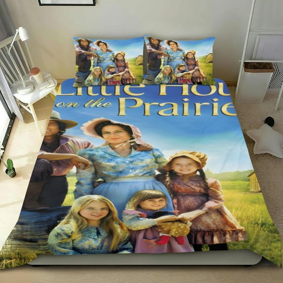 3 Piece Bedding Set Little House on the Prairie Comforter Set Cute Duvet Cover Sets Super Soft Teens Bedding Set Kids Bedroom Gifts,1 Duvet Cover with 2 Pillowcases Twin