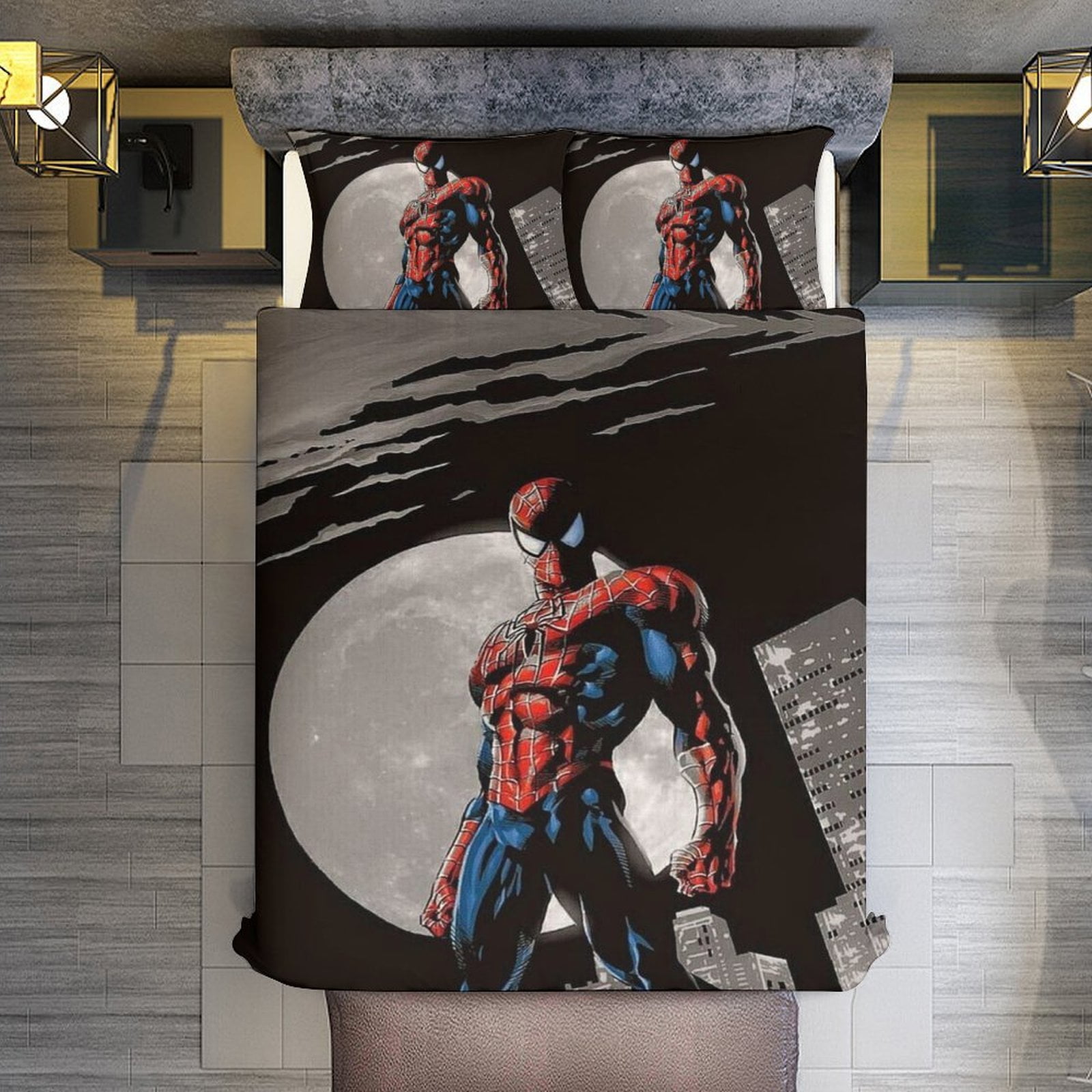 3 Piece Bedding Set,SpiderMan Cool Comforter Set for Kids Boys Teen