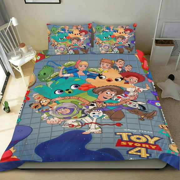 3 Piece Bedding Set For Toy Story Duvet Cover Sets Comforter Cover Set Cute Super Soft Teens Bedding Set Kids Bedroom Gifts,1 Duvet Cover with 2 Pillowcases Twin