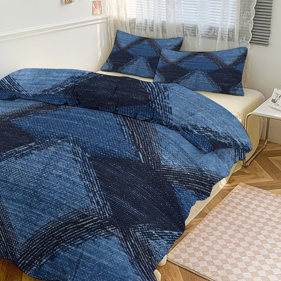 3 - Piece Bedding Set Without A Pillow Core Light And Soft Design Hidden Easy Pilling And Easy to Do Argyle Plaid MediumSlateBlue_2 86"x70"