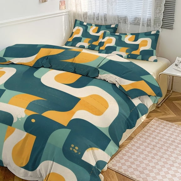 3 - Piece Bedding Set Without A Pillow Core Light And Soft Design Hidden Easy Pilling And Easy to Do Snake Print Style SlateBlue_1 86"x70"
