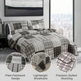 thumbnail image 1 of 3 Piece Bedspread Set Twin Size Quilt Home Collection Modern Plaid Patchwork Bedding Mens Reversible Quilt Bedding Microfibers Lightweight Bedspread Coverlet, 1 of 6