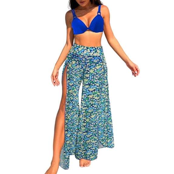 3 Piece Bikini Sets for Women Sexy Boho Swimsuit with Cover Ups Adjustable Back Tie Spaghetti Straps Plus Swimwear V Neck Bikini Tops Triangle Bottoms 2026 Summer Beach Vacation Outfits