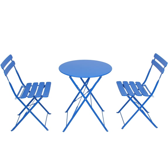 3 Piece Bistro Folding Outdoor Furniture Set, Portable Design for Bistro and Balcony
