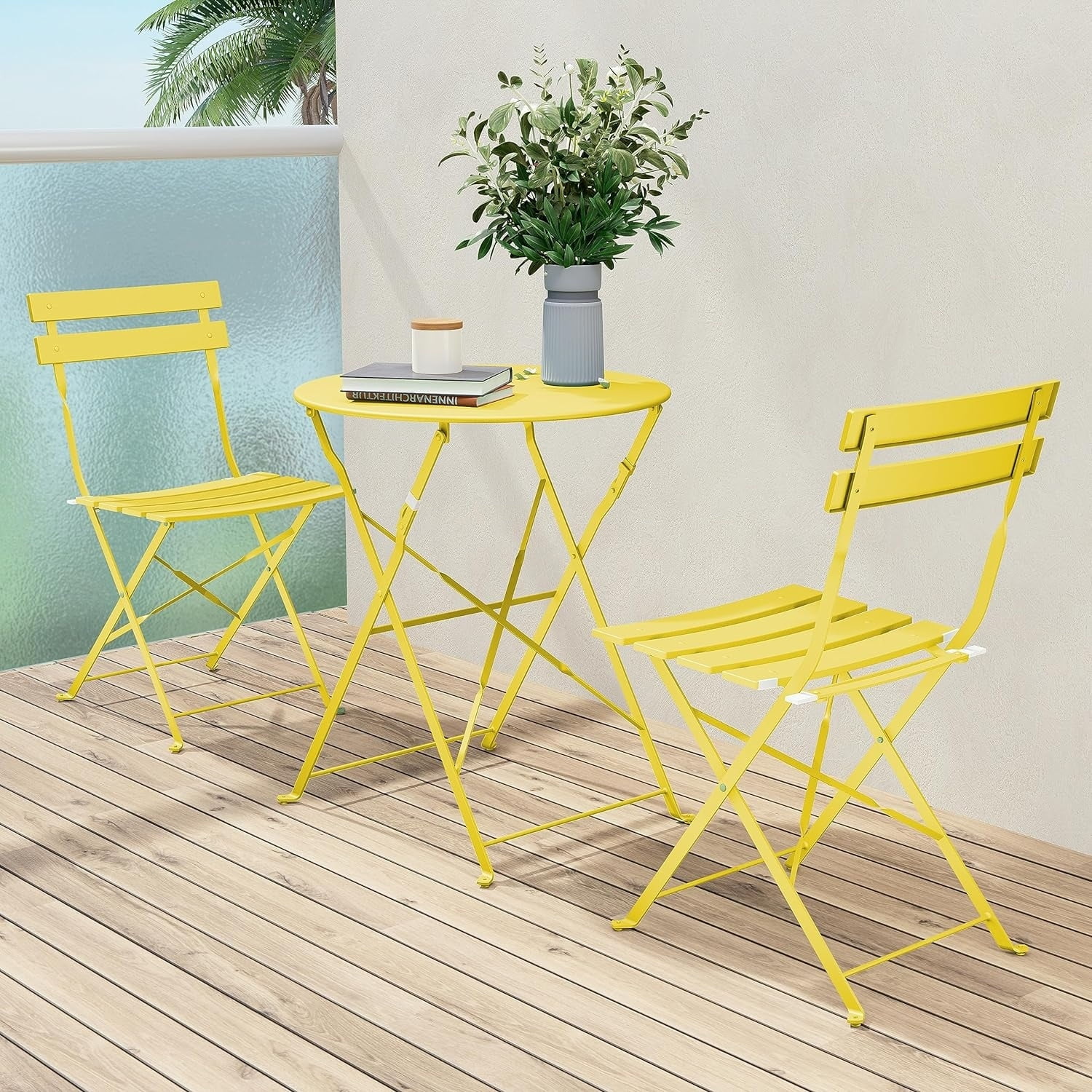 3-Piece Bistro Set Folding Outdoor Furniture Sets with Premium