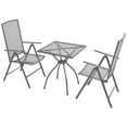 thumbnail image 1 of vidaXL 3 Piece Bistro Set with Folding Chairs Steel Anthracite, 1 of 11