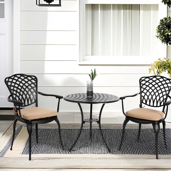3 Piece Bistro Set with Weather - Proof Features / Suitable for Porch and Backyard