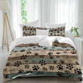 thumbnail image 1 of 3 Piece Black Paw Print Duvet Cover Set Twin Size, Microfiber Comforter/Quilt Cover with Corner Ties and 2 Pillowcases, Farmhouse Vintage Shabby Wood Grain All Season Soft Bedding with Zipper Closure, 1 of 8
