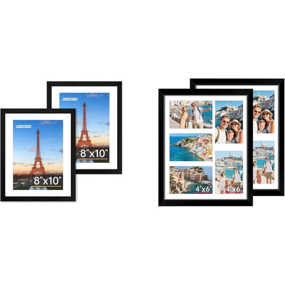 3 Piece Black Picture Frame Set 8x10 Inch And 11x14 Inch Collage Wall Decor Poster Display