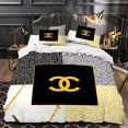 thumbnail image 1 of 3-Piece Black & Yellow Geometric Duvet Cover Set Modern Patterned Bedding for Contemporary Bedrooms, 1 of 4