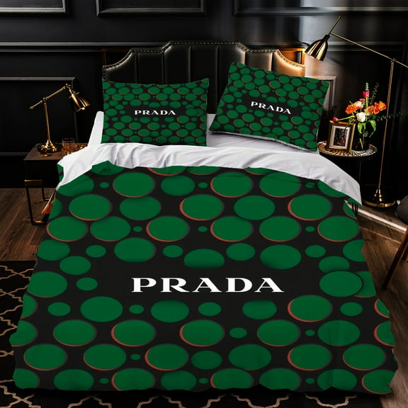 3-Piece Black and Green Polka Dot Duvet Cover Set Stylish Modern Bedding for Elegant Bedrooms