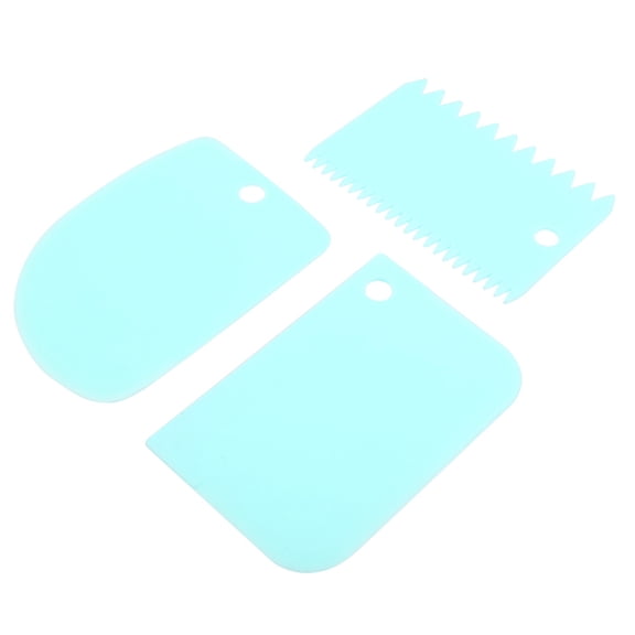 3-Piece Blue Baking Spatula Set - Flexible Scrapers for Mixing, Frosting & Baking