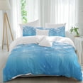 thumbnail image 1 of 3 Piece Blue Coastal Duvet Cover Set Twin Size, Microfiber Comforter/Quilt Cover with Corner Ties and 2 Pillowcases, Summer Beach Ocean Seawater Nautical All Season Soft Bedding with Zipper Closure, 1 of 8