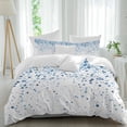 thumbnail image 1 of 3 Piece Blue Polka Dot Duvet Cover Set Queen Size, Microfiber Comforter/Quilt Cover with Corner Ties and 2 Pillowcases, Abstract Modern Art Dots Watercolor All Season Soft Bedding with Zipper Closure, 1 of 8