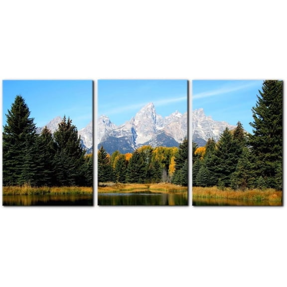 3 Piece Blue Wall Art Painting Great White Shark Catching Fish At Guadalupe Island Pictures Prints on Canvas Animal The Picture Decor for Home Modern Decoration for Living Room - 12" x 16" x 3