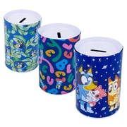 3 Piece Bluey Tin Savings Bank - 3 Assorted, 6.2"H
