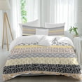 thumbnail image 1 of 3 Piece Boho Duvet Cover Set Queen Size,Microfiber Comforter/Quilt Cover with Corner Ties and 2 Pillowcases,Colorful Striped Modern Geometric Abstract Art Ethnic Soft Bedding with Zipper Closure, 1 of 8
