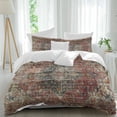 thumbnail image 1 of 3 Piece Boho Vintage Duvet Cover Set California King,Microfiber Comforter/Quilt Cover with Corner Ties and 2 Pillowcases,Retro Flowers Modern Geometric Abstract Art Soft Bedding with Zipper Closure, 1 of 8