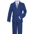 thumbnail image 1 of 3-Piece Boys Pinstripe Suit Set: Formal Blazer Vest + Shirt & Bow Tie | Wedding, Easter, Communion Outfit for Toddler to Youth (Size 2-14), 1 of 8